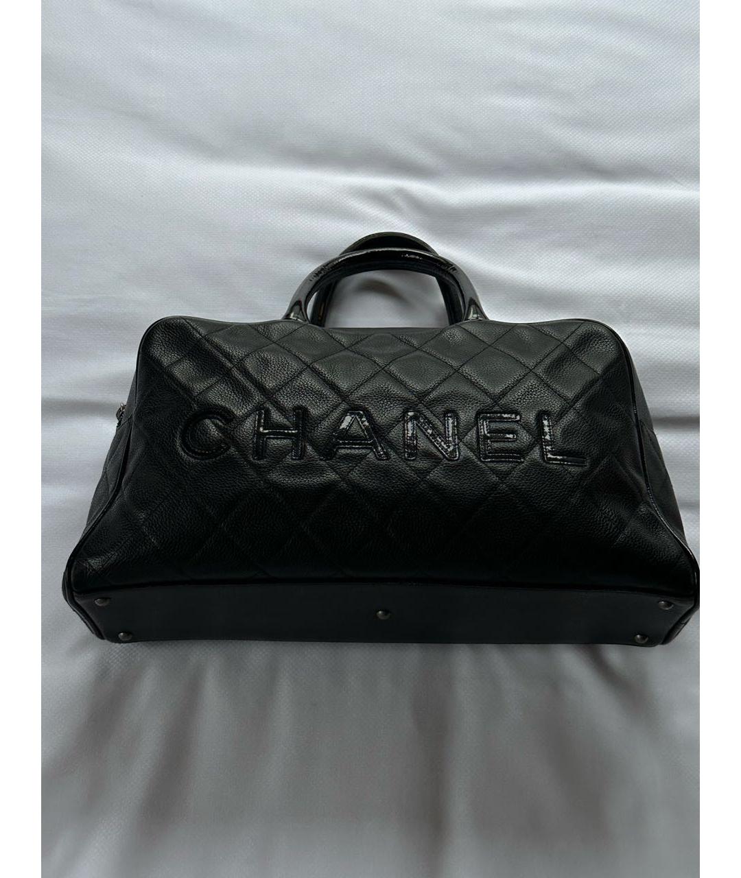 CHANEL Черная кожаная сумка тоут, фото 8