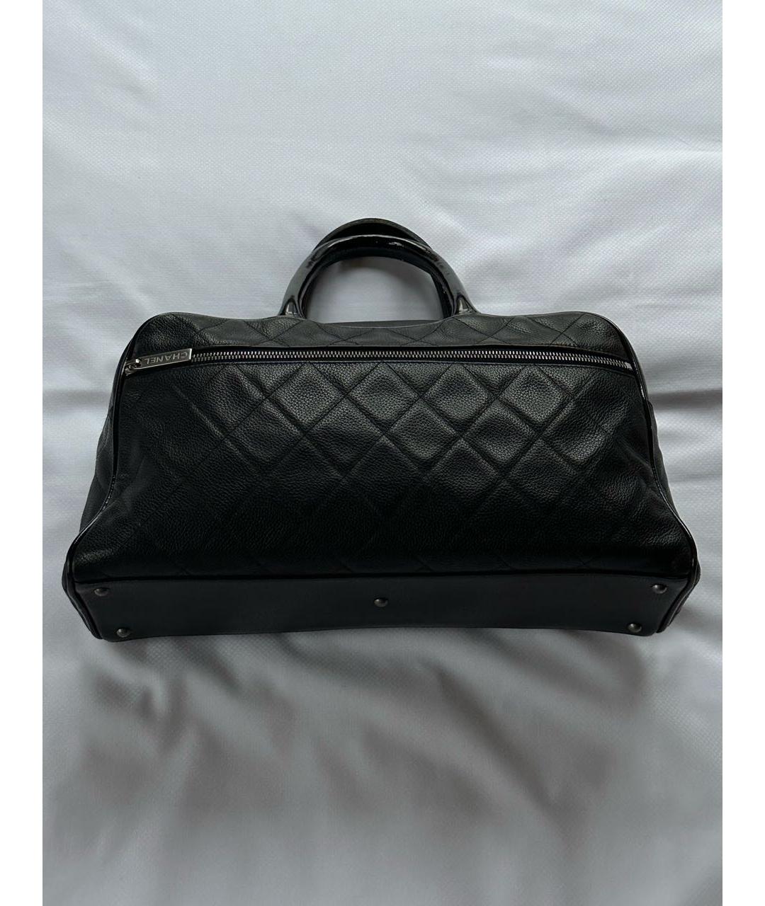 CHANEL Черная кожаная сумка тоут, фото 4