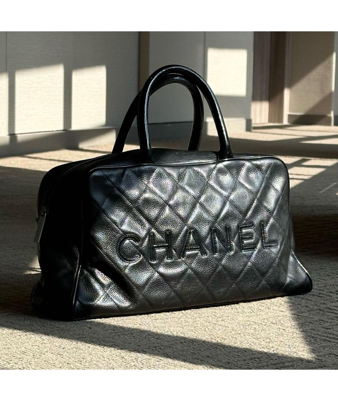 CHANEL Черная кожаная сумка тоут, фото 3