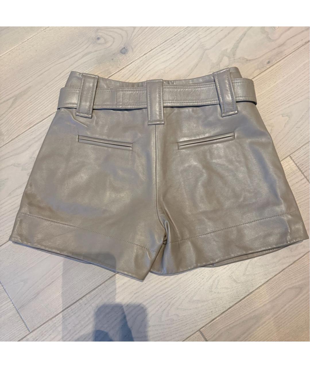GANNI Бежевые кожаные шорты, фото 2