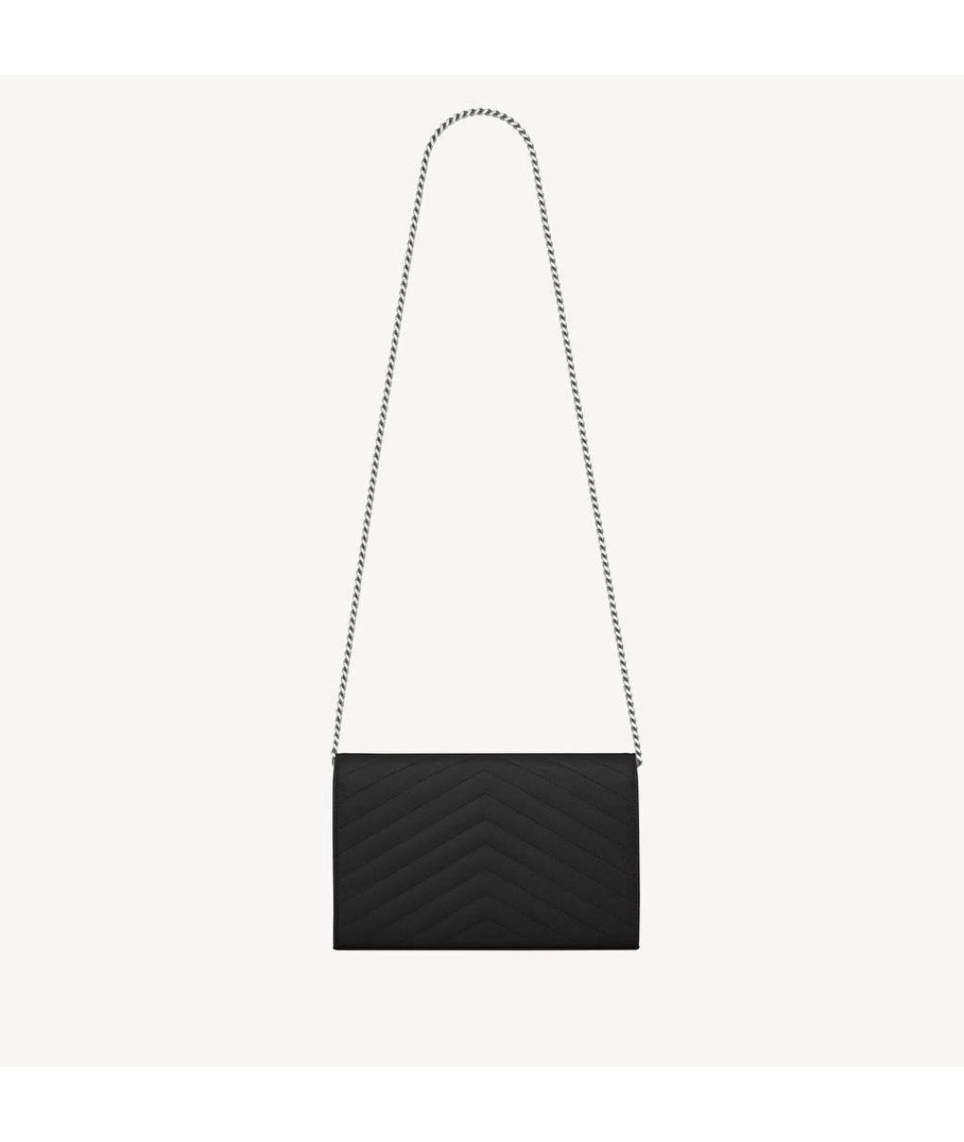 SAINT LAURENT Черная кожаная сумка через плечо, фото 2