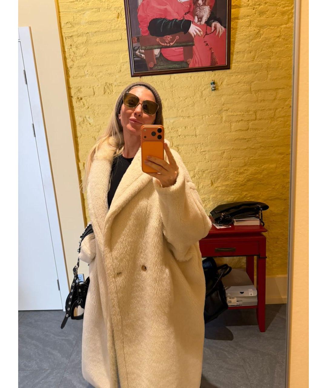 MAX MARA Белая шерстяная шуба, фото 2