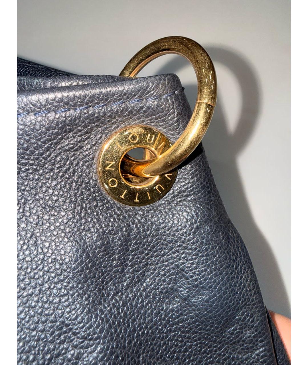 LOUIS VUITTON Темно-синяя кожаная сумка через плечо, фото 7