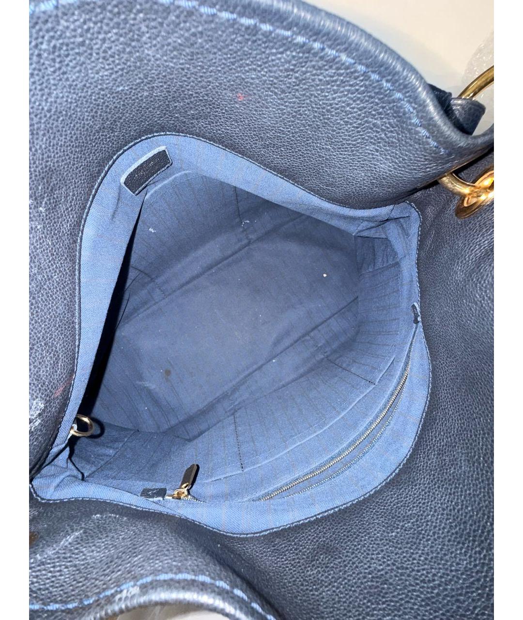 LOUIS VUITTON Темно-синяя кожаная сумка через плечо, фото 4