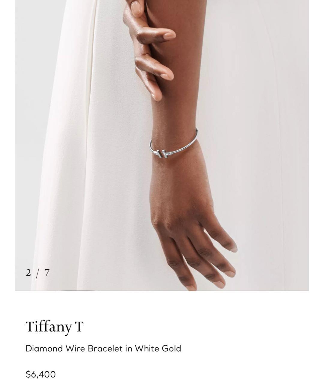 TIFFANY&CO Серебрянный браслет из белого золота, фото 4
