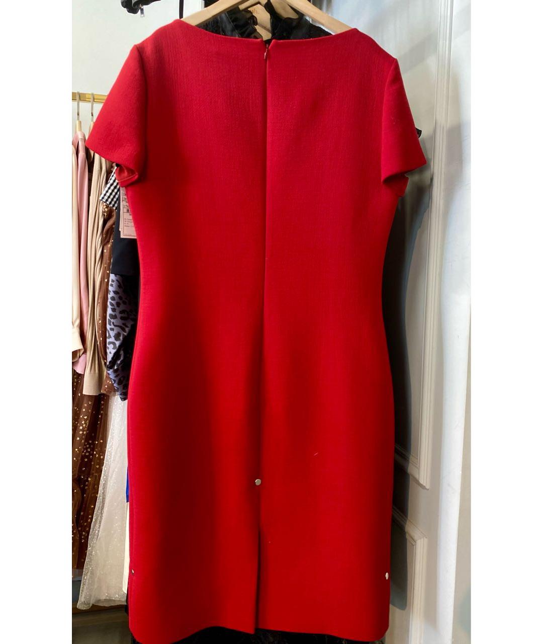 CHRISTIAN DIOR Красное шерстяное коктейльное платье, фото 2