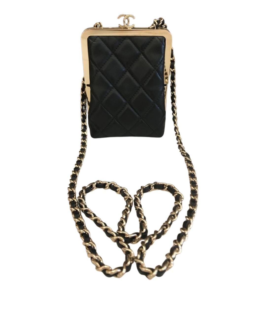 CHANEL Черная кожаная сумка через плечо, фото 1