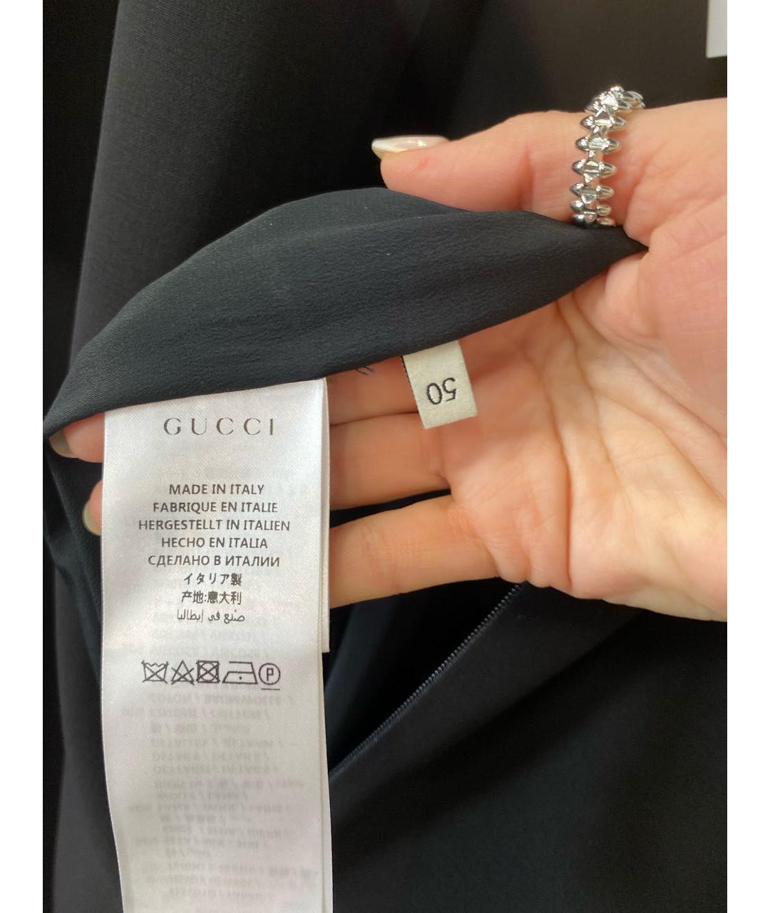 GUCCI Черное шерстяное коктейльное платье, фото 4