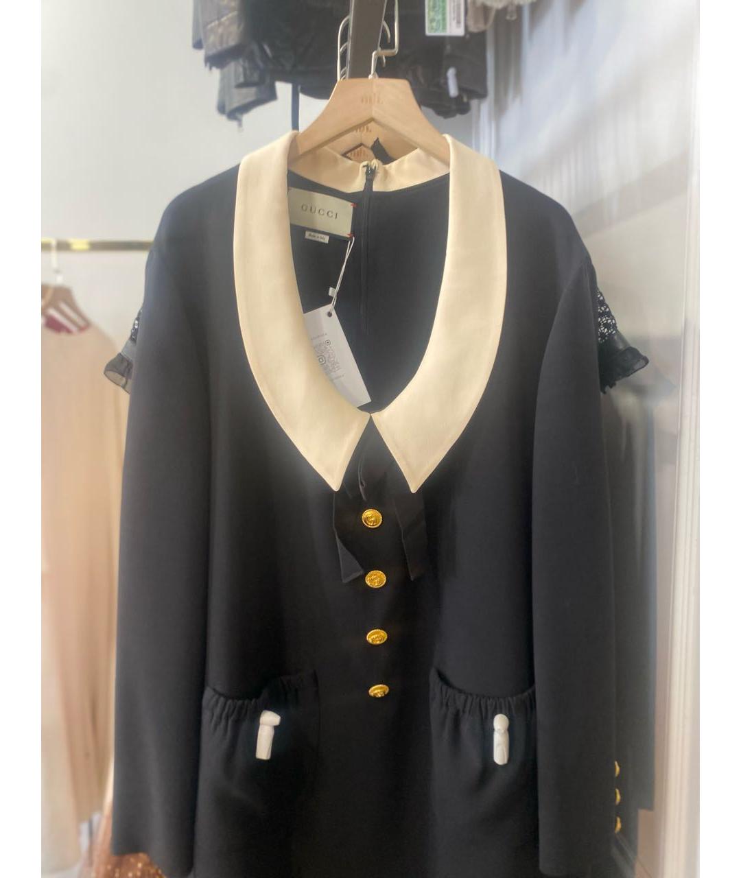 GUCCI Черное шерстяное коктейльное платье, фото 8