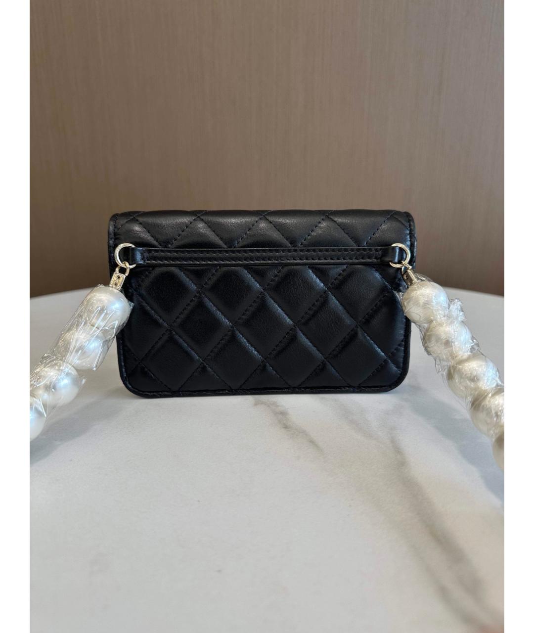 CHANEL Черная кожаная сумка через плечо, фото 6