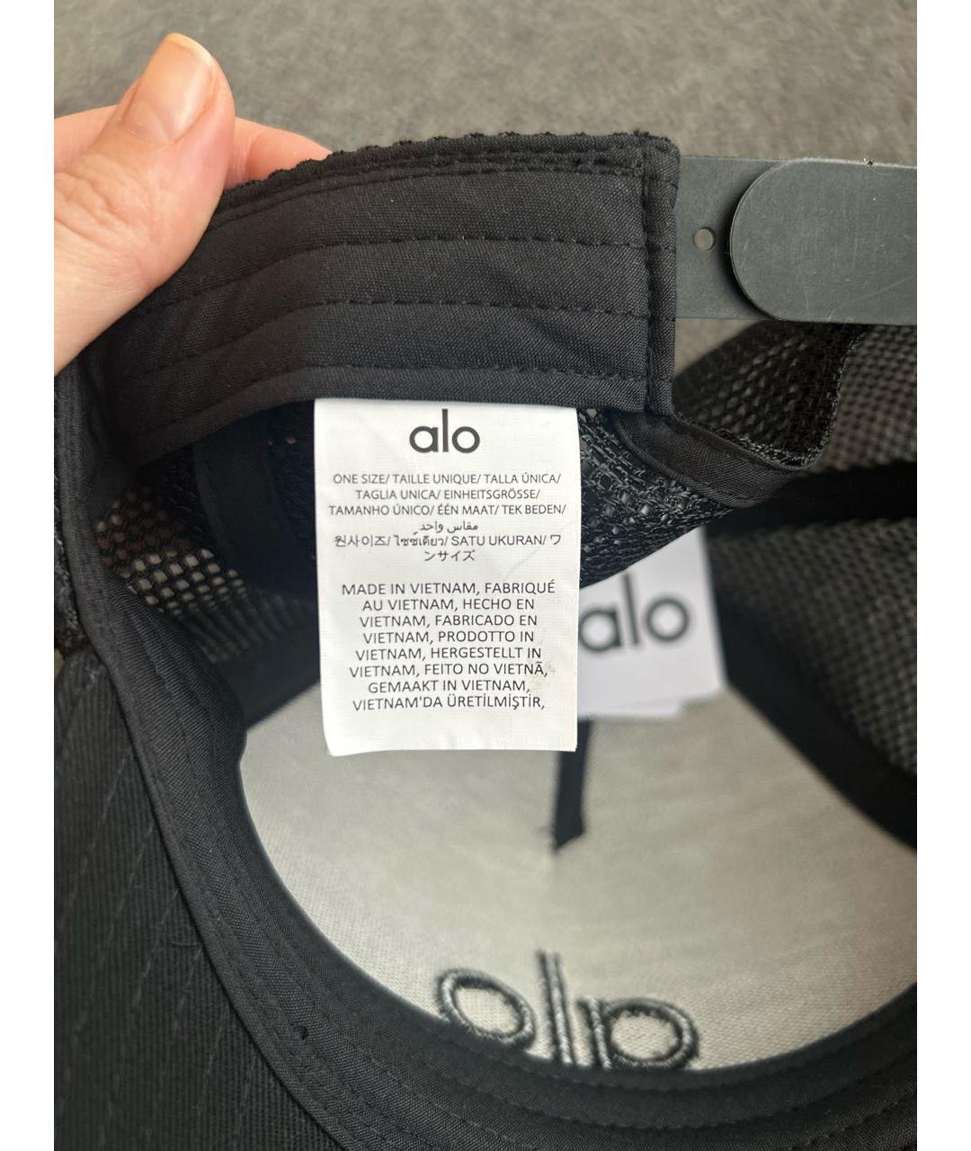 ALO YOGA Черная синтетическая кепка, фото 5