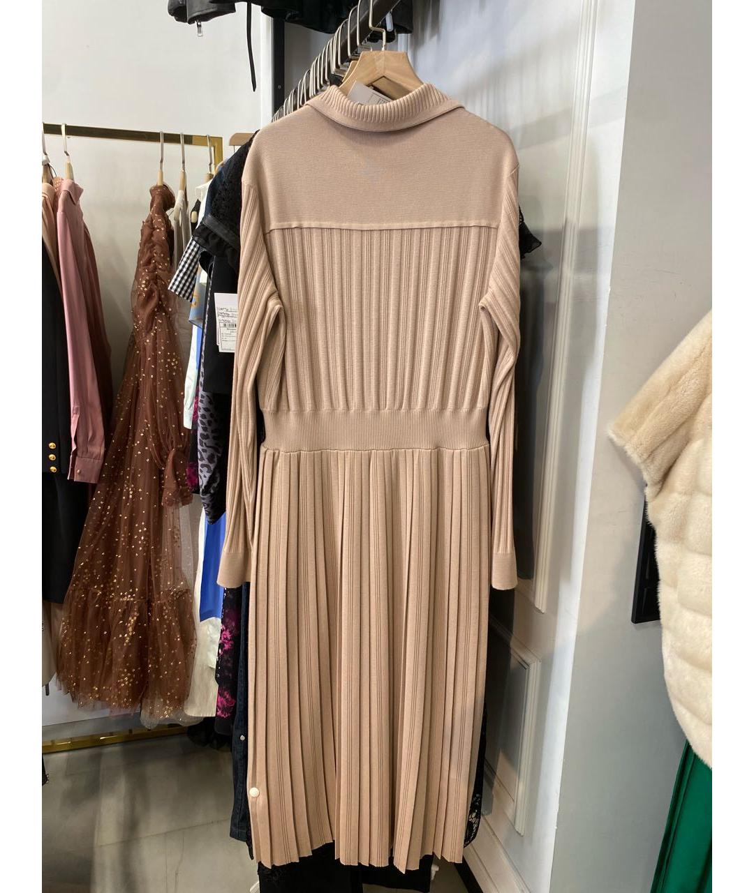 LORO PIANA Бежевое кашемировое повседневное платье, фото 7