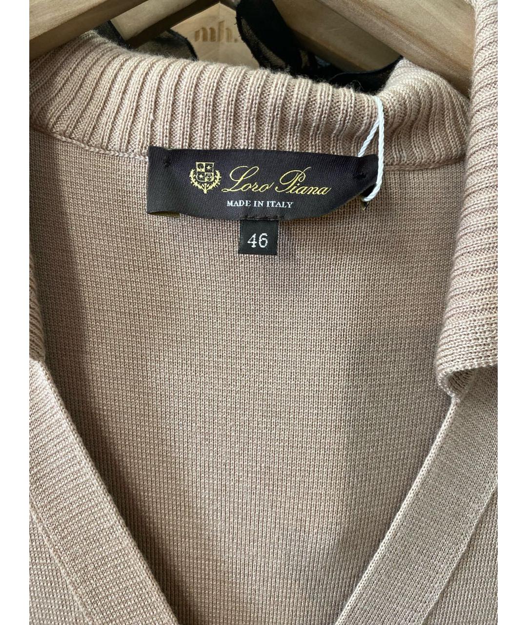 LORO PIANA Бежевое кашемировое повседневное платье, фото 4