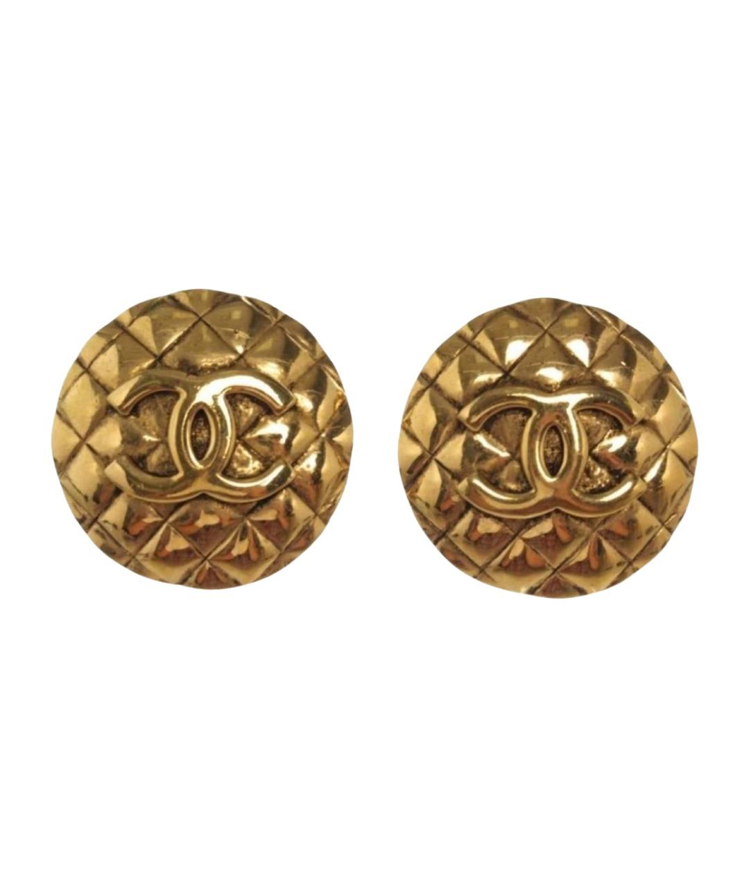 CHANEL Золотые металлические клипсы, фото 1