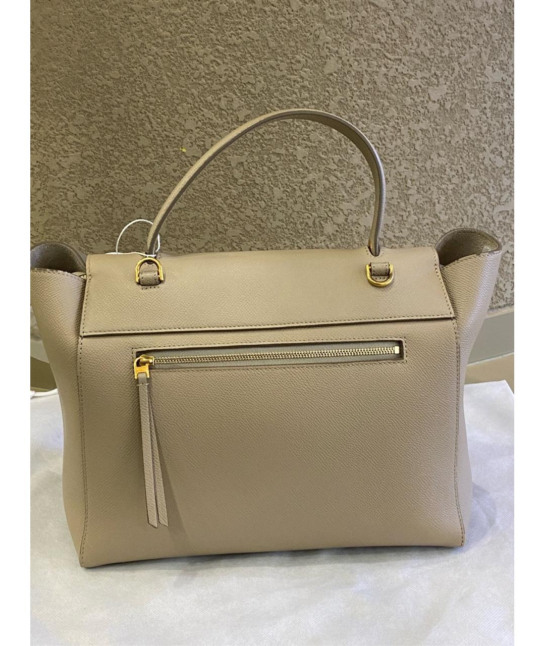 CELINE Серая кожаная сумка тоут, фото 2