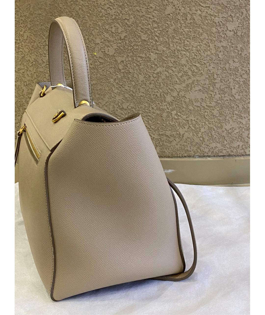 CELINE Серая кожаная сумка тоут, фото 4