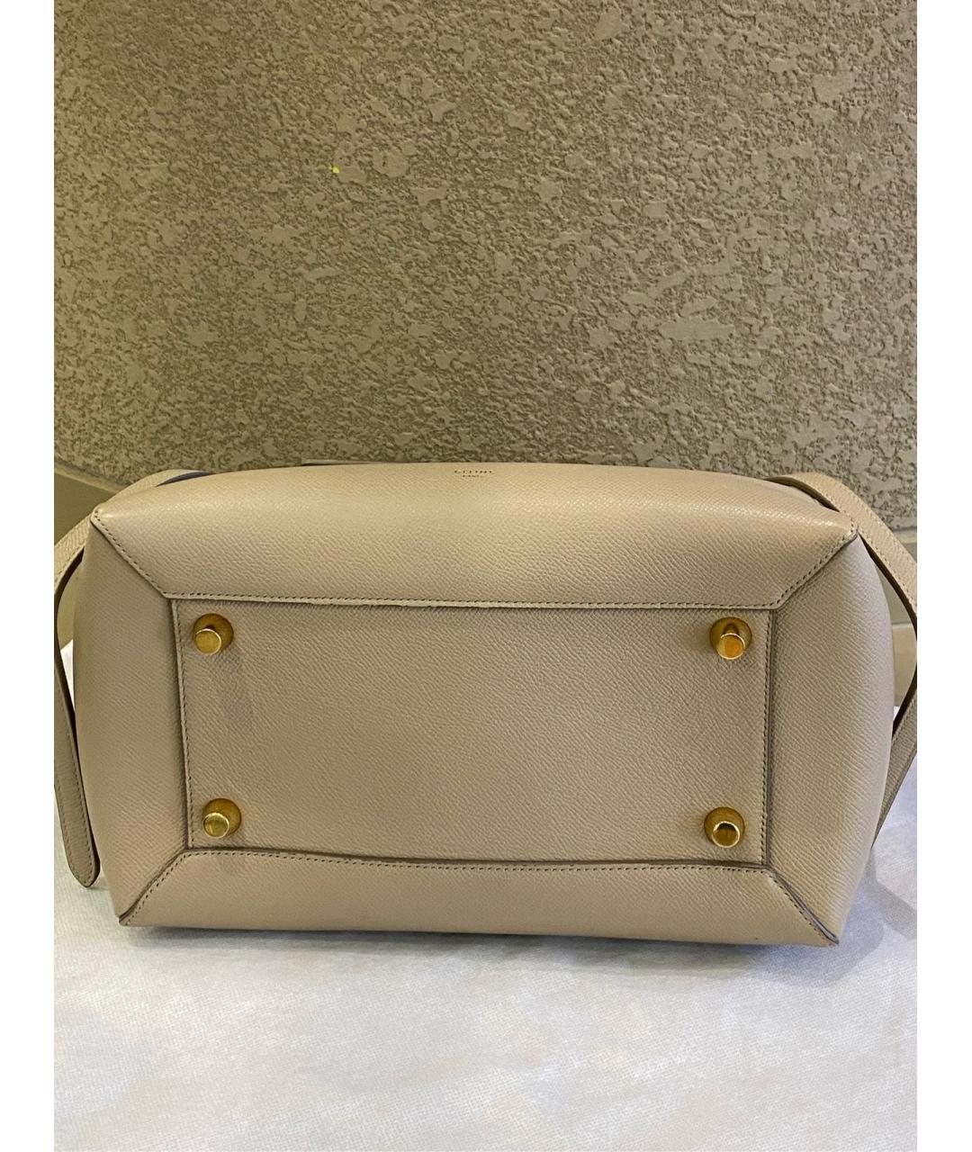 CELINE Серая кожаная сумка тоут, фото 7