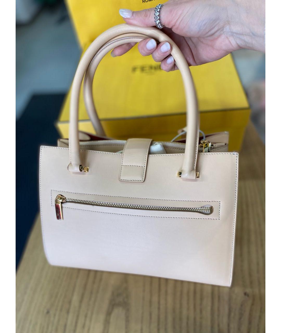 FERRAGAMO Бежевая кожаная сумка тоут, фото 3