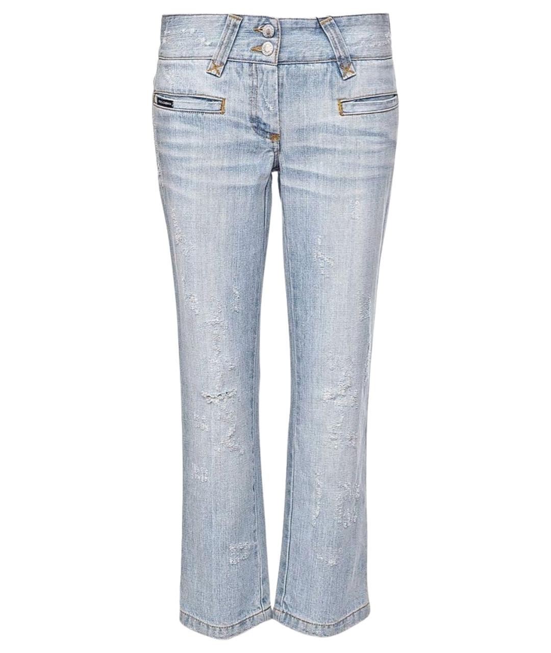 DOLCE&GABBANA Голубые хлопковые прямые джинсы, фото 1