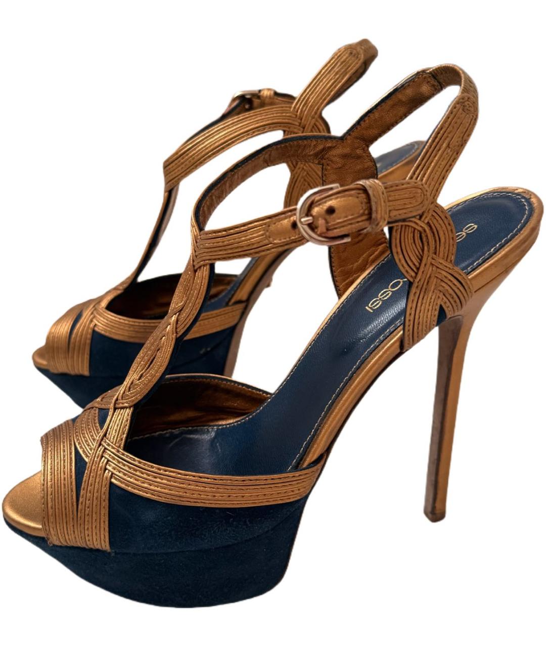 SERGIO ROSSI Мульти кожаные босоножки, фото 2