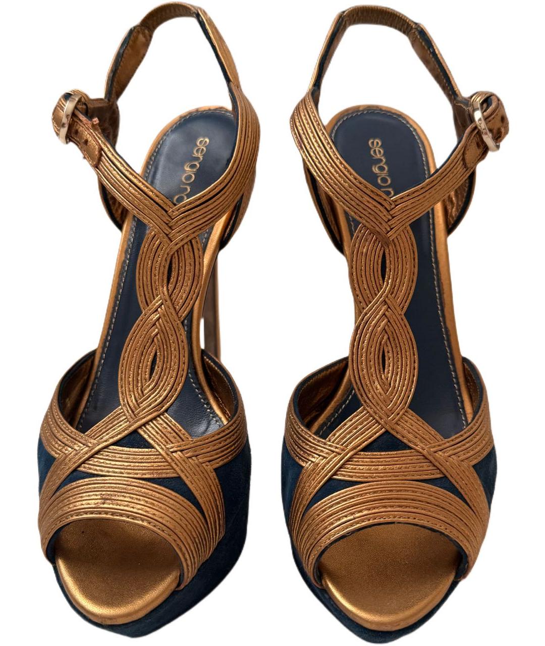 SERGIO ROSSI Мульти кожаные босоножки, фото 3