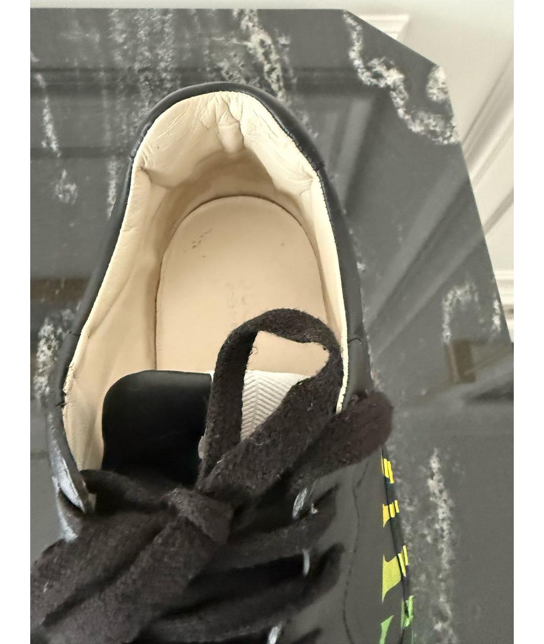 GUCCI Черные кожаные кроссовки, фото 7