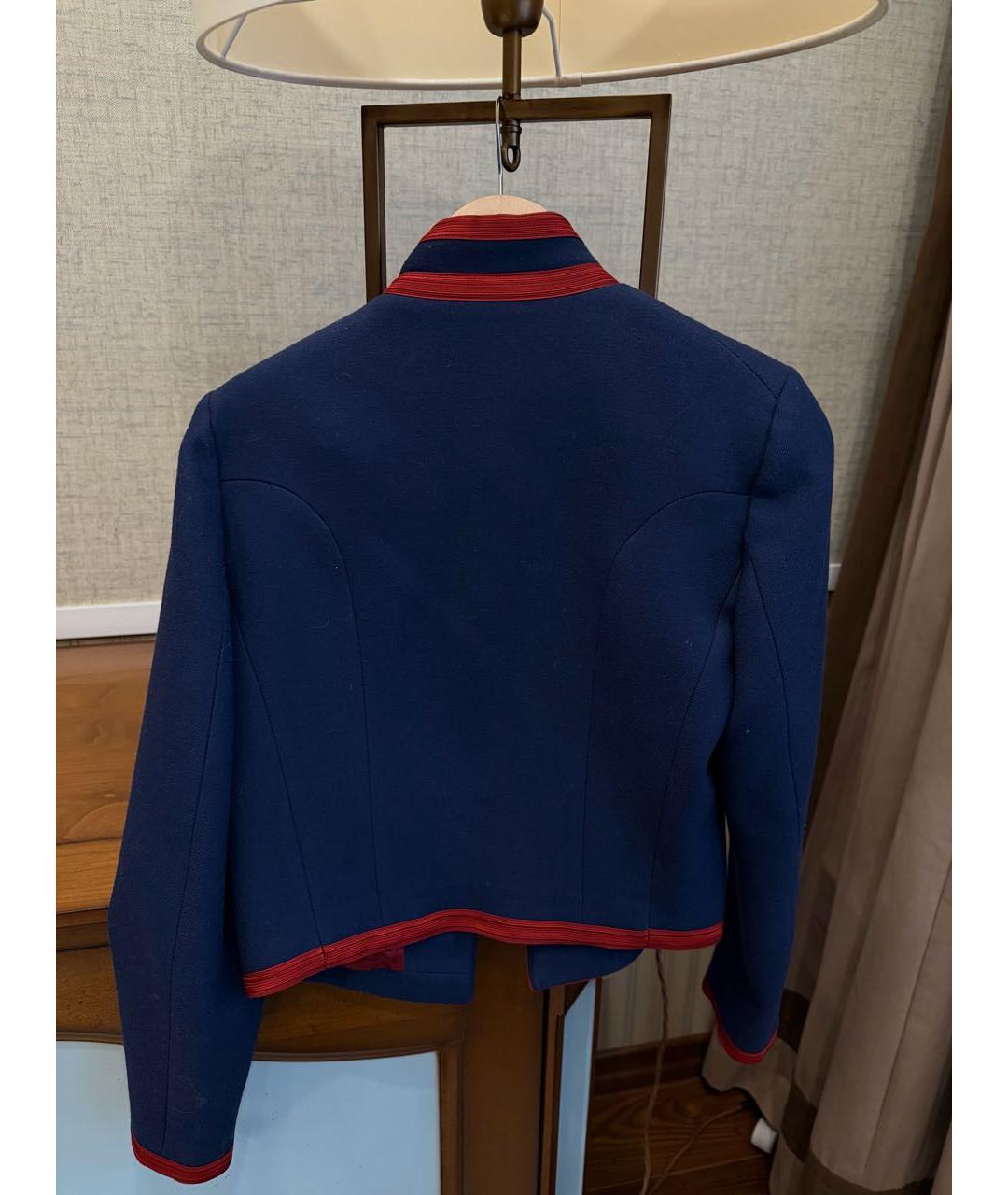 SANDRO Темно-синий шерстяной жакет/пиджак, фото 2