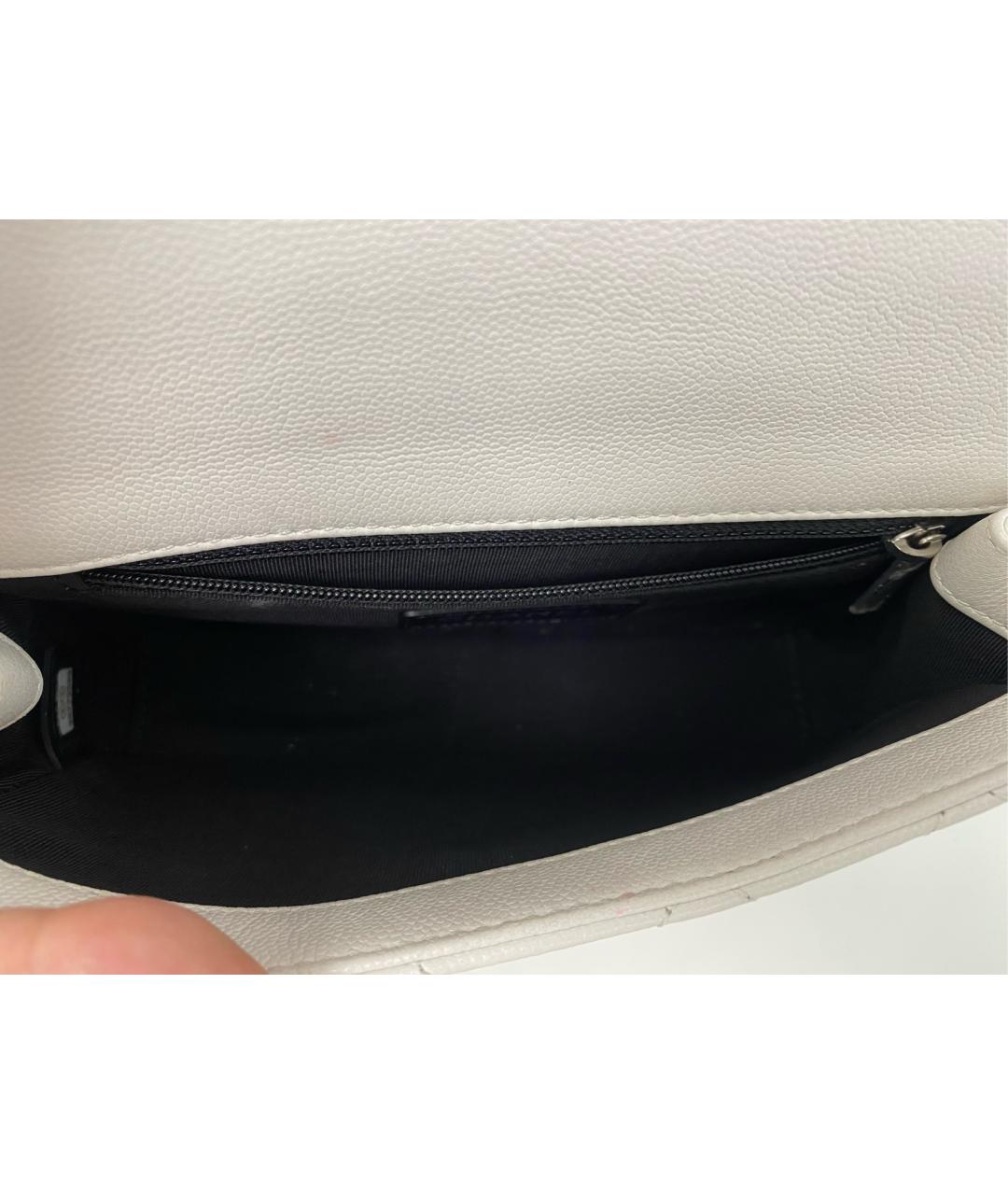 CHANEL Белая кожаная сумка через плечо, фото 8