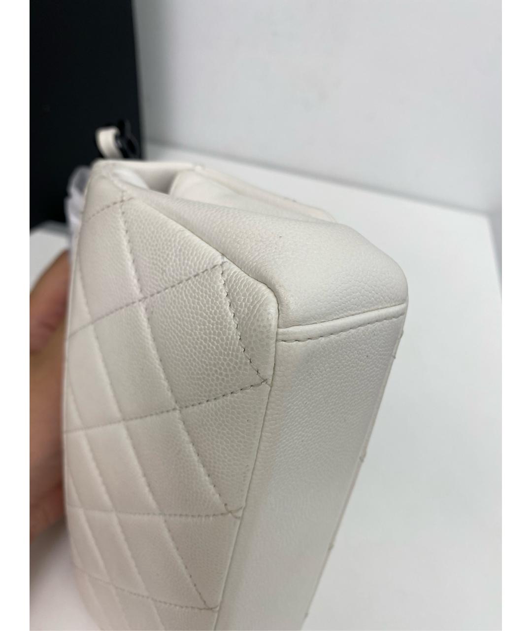 CHANEL Белая кожаная сумка через плечо, фото 6