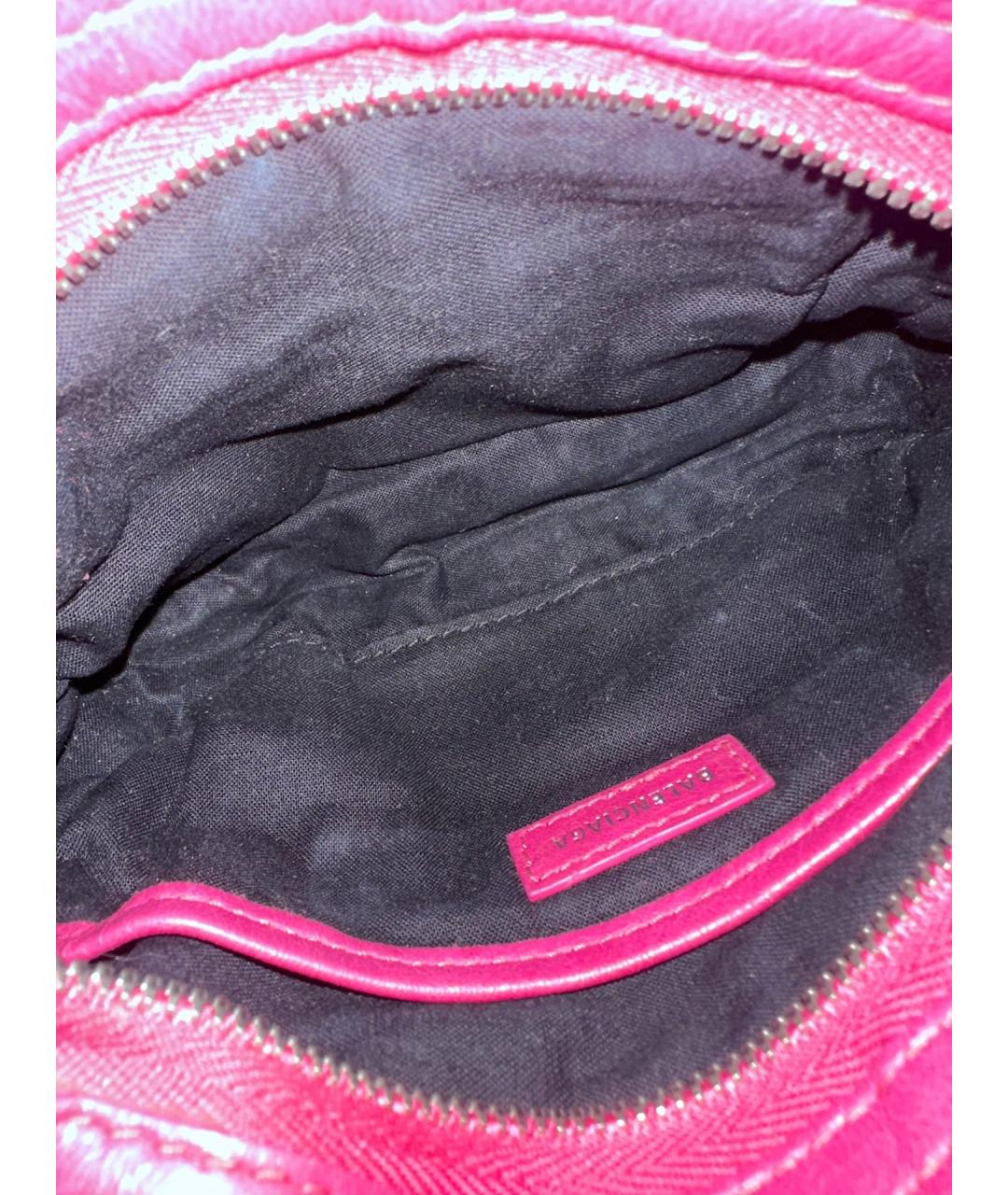 BALENCIAGA Розовая кожаная сумка с короткими ручками, фото 5