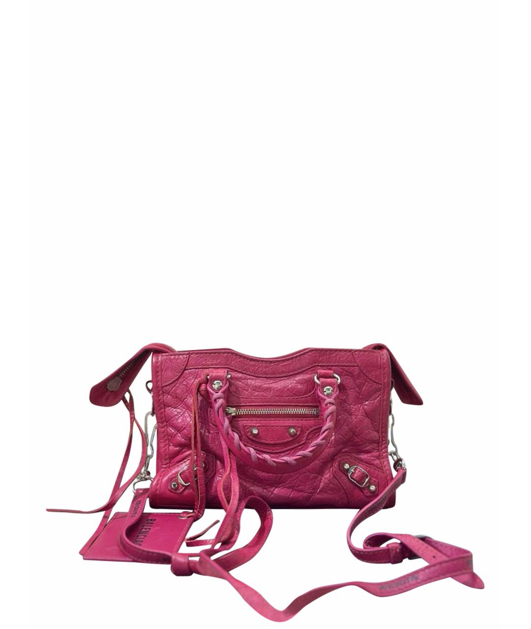 BALENCIAGA Розовая кожаная сумка с короткими ручками, фото 1