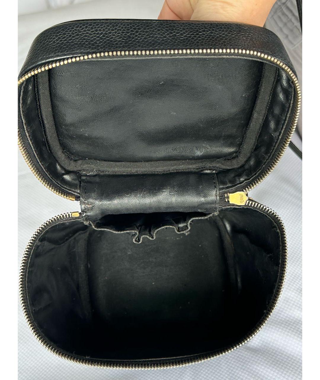 CHANEL Черная кожаная сумка с короткими ручками, фото 5