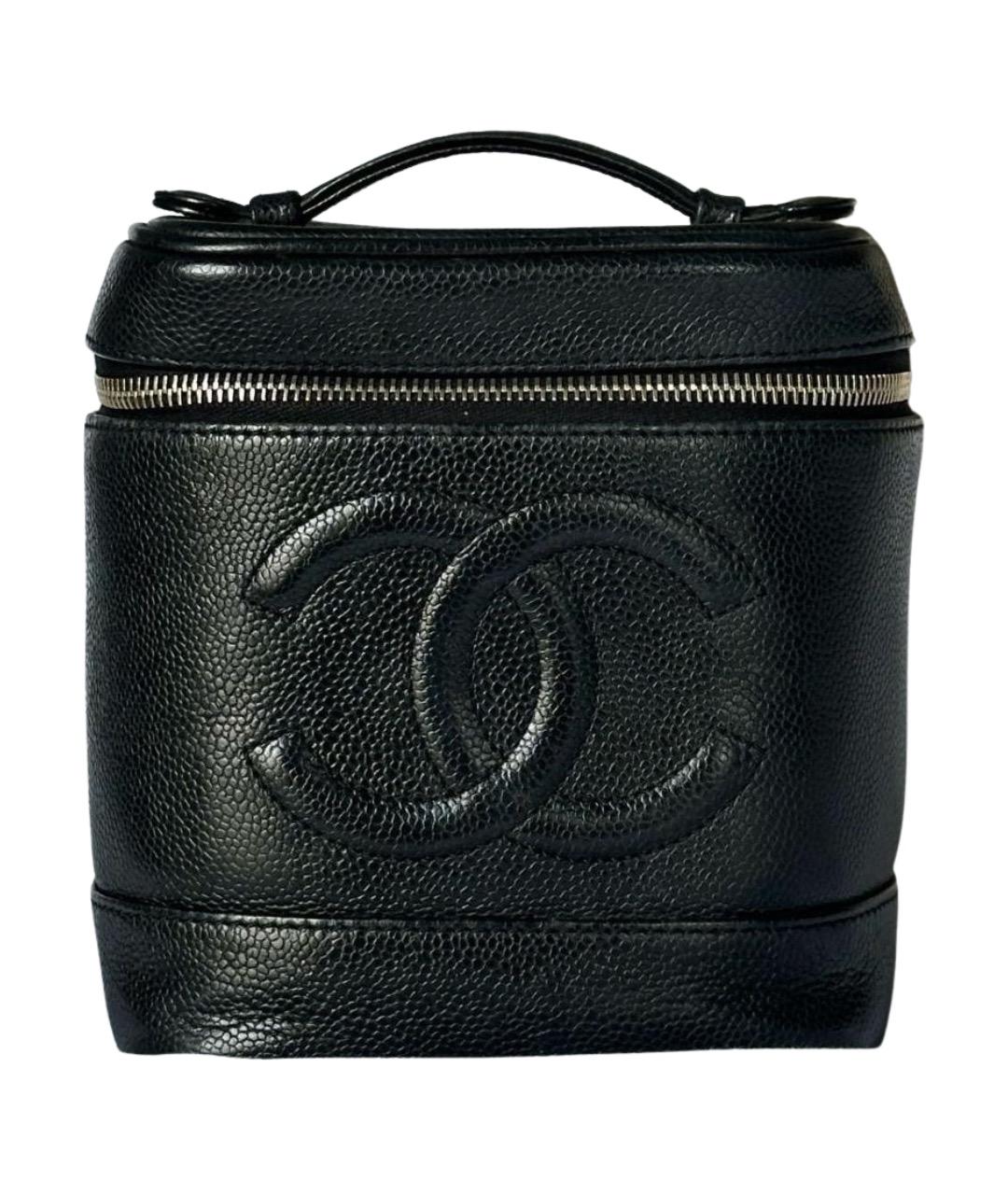 CHANEL Черная кожаная сумка с короткими ручками, фото 1