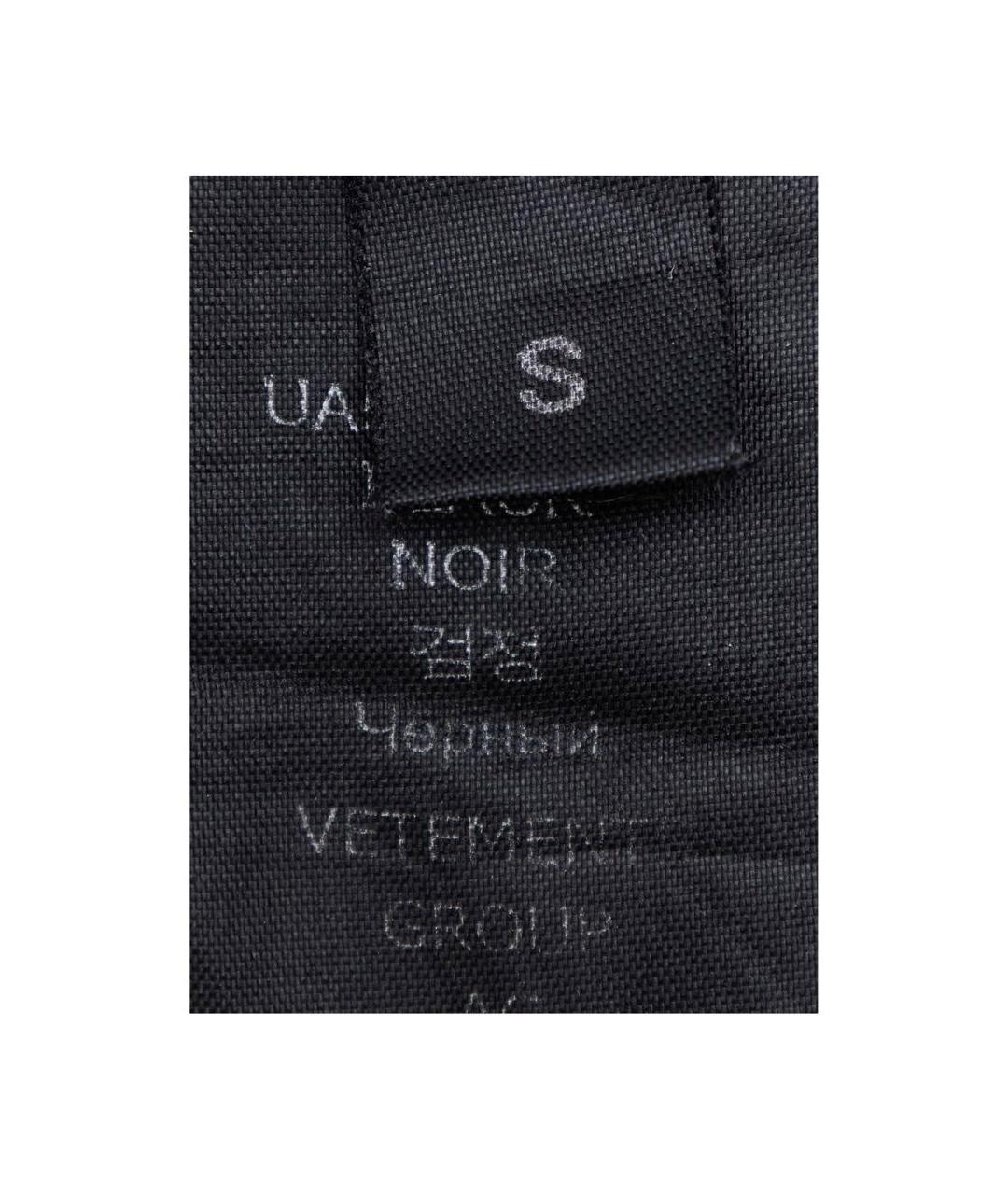 VETEMENTS Черные хлопковые прямые джинсы, фото 7