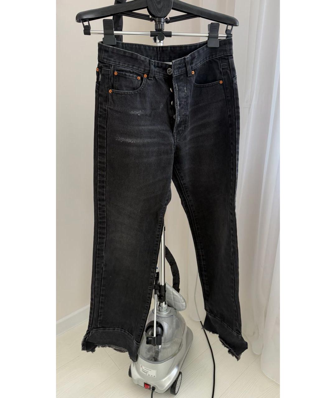 VETEMENTS Черные хлопковые прямые джинсы, фото 2