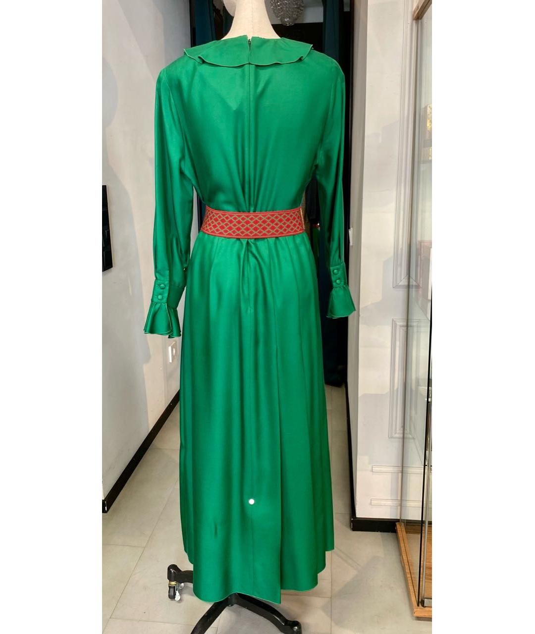 GUCCI Зеленые шелковое коктейльное платье, фото 2