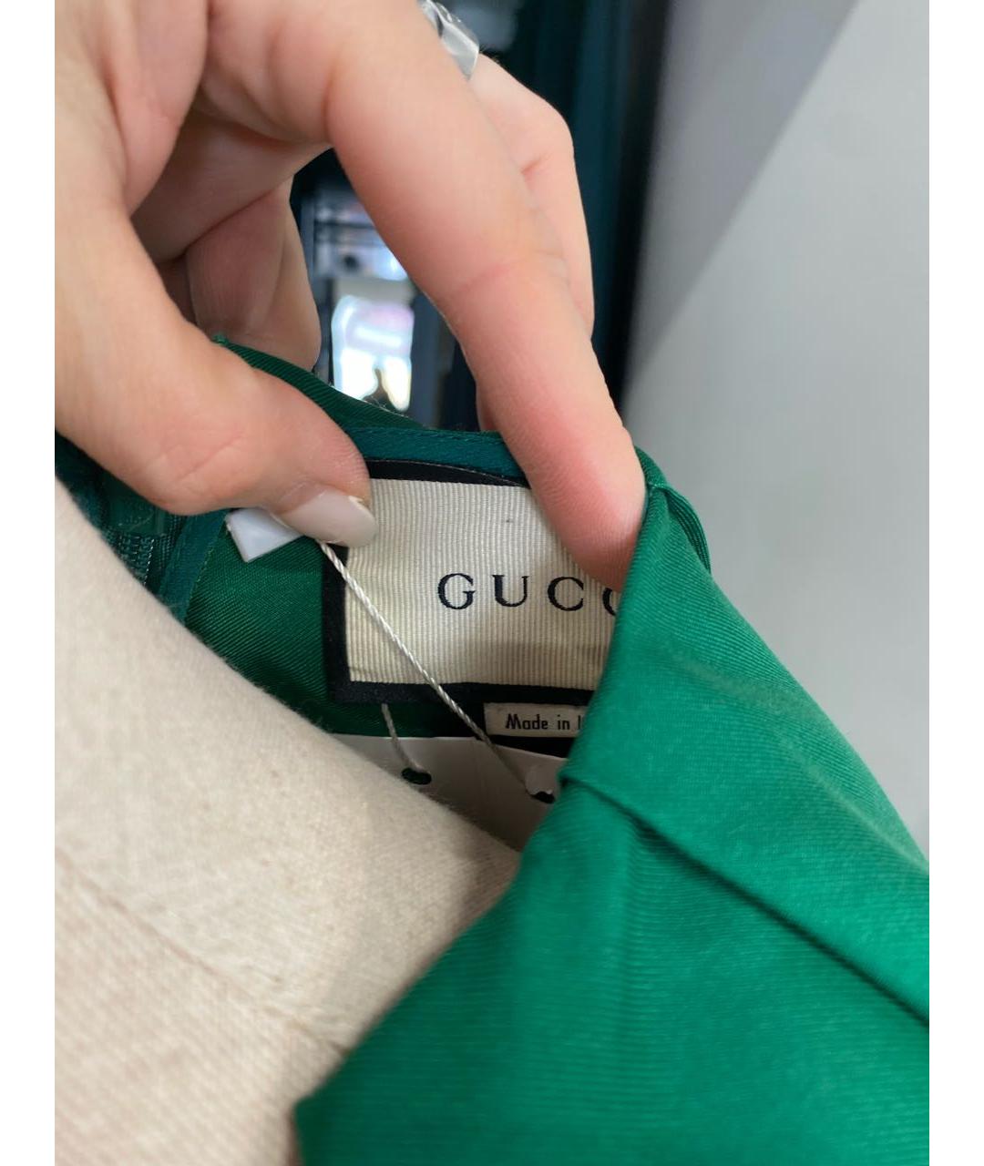 GUCCI Зеленые шелковое коктейльное платье, фото 7