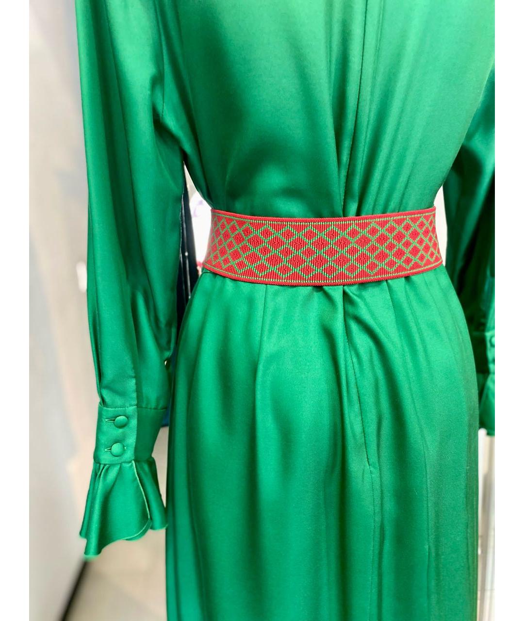 GUCCI Зеленые шелковое коктейльное платье, фото 3