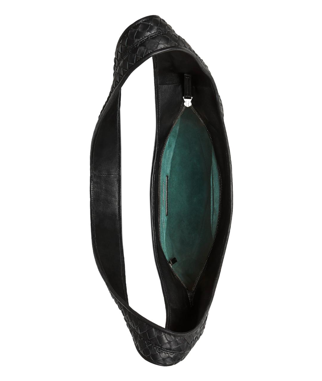 BOTTEGA VENETA Черная кожаная сумка на плечо, фото 4