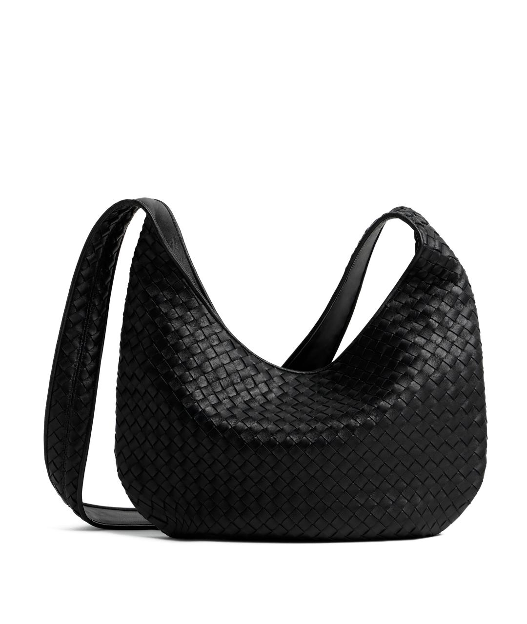 BOTTEGA VENETA Черная кожаная сумка на плечо, фото 1