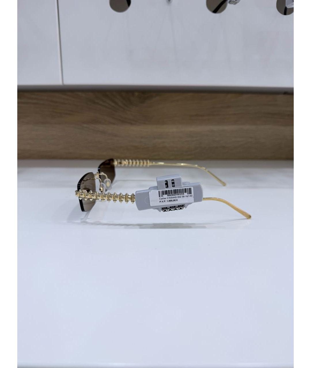 CARTIER Золотые металлические солнцезащитные очки, фото 5