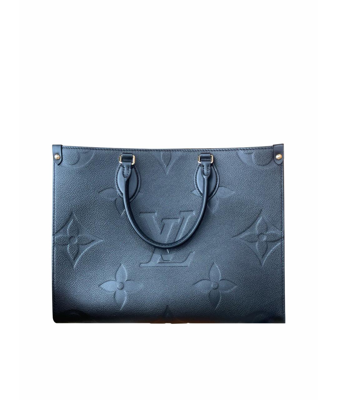 LOUIS VUITTON Черная кожаная сумка тоут, фото 1