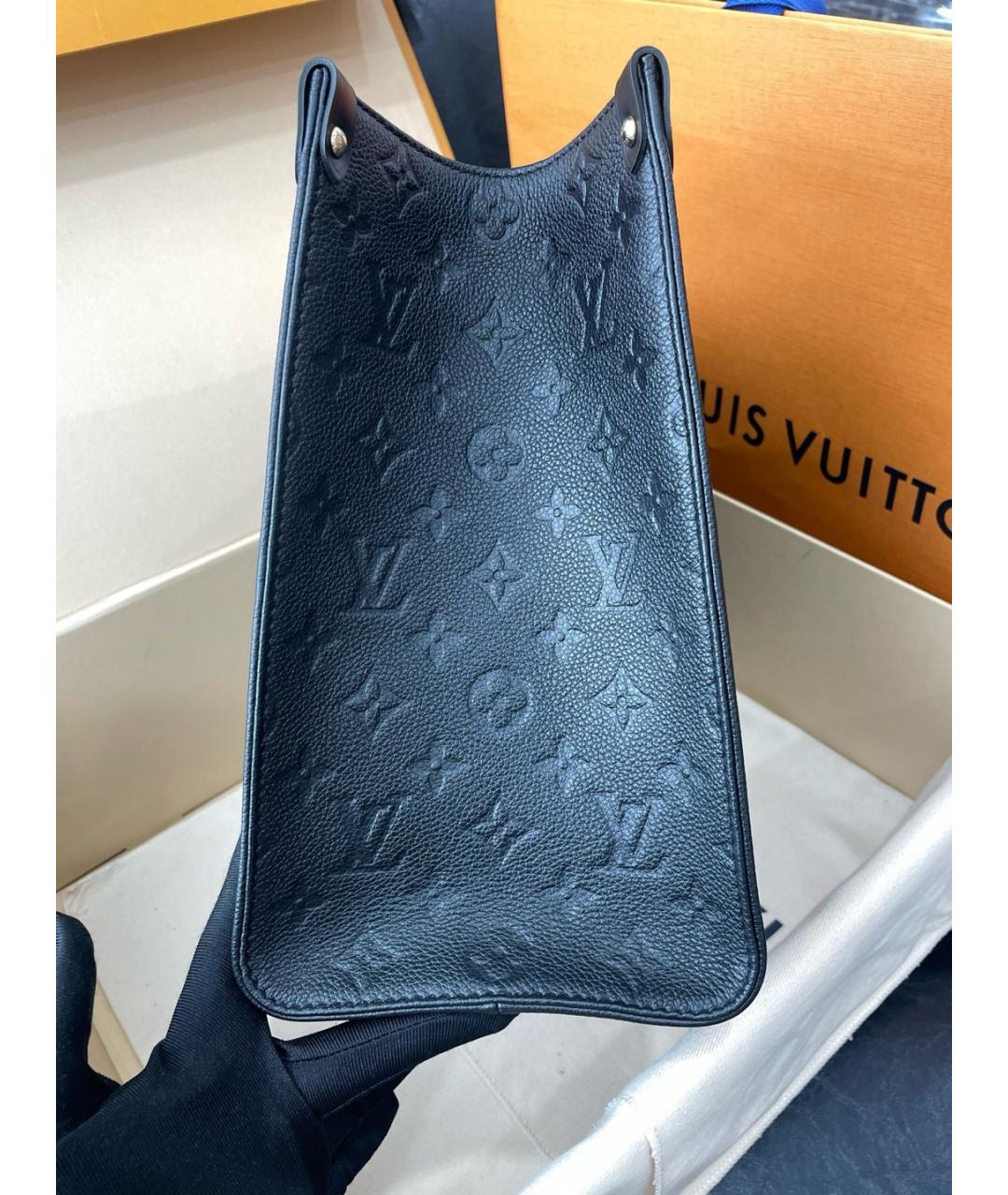 LOUIS VUITTON Черная кожаная сумка тоут, фото 2