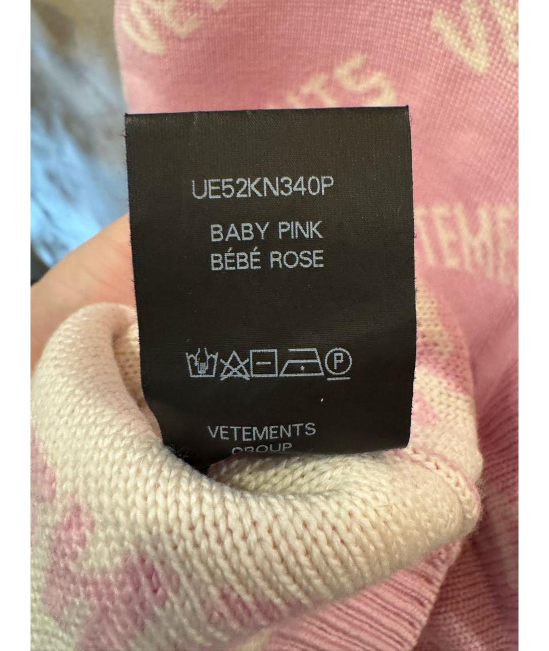 VETEMENTS Розовый шерстяной джемпер / свитер, фото 5