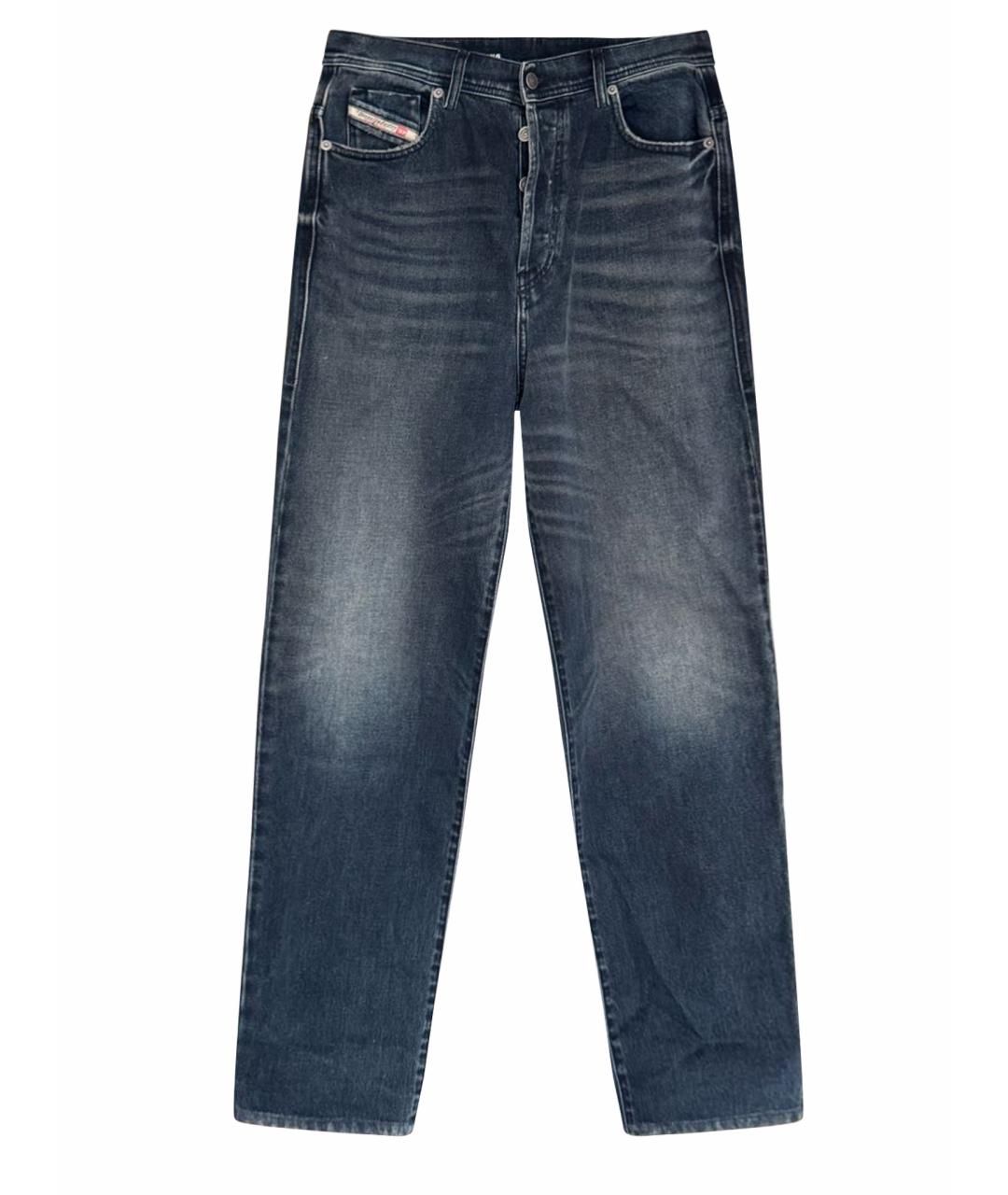 DIESEL Темно-синие хлопковые прямые джинсы, фото 1