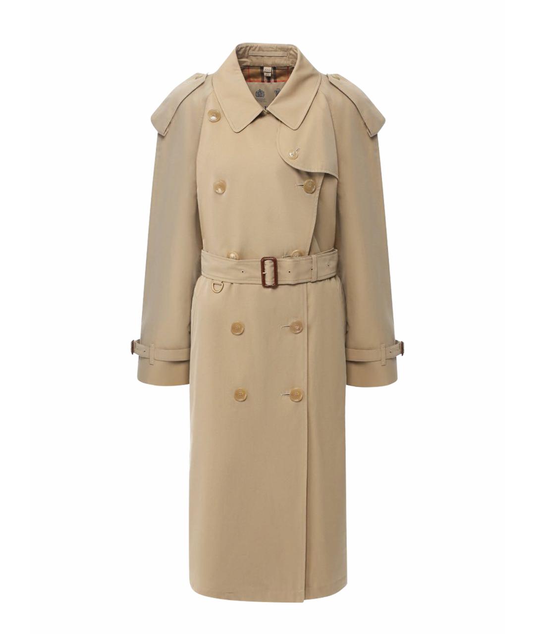 BURBERRY Бежевый хлопковый тренч/плащ, фото 1