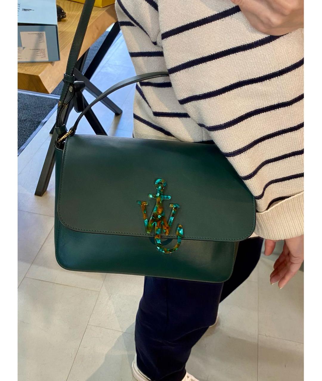 J.W.ANDERSON Зеленая кожаная сумка через плечо, фото 5