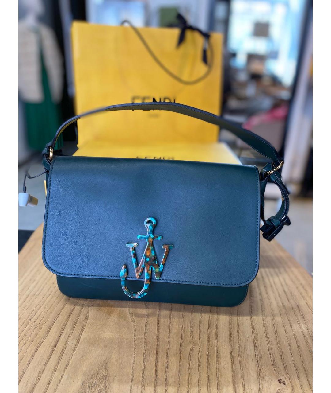 J.W.ANDERSON Зеленая кожаная сумка через плечо, фото 9