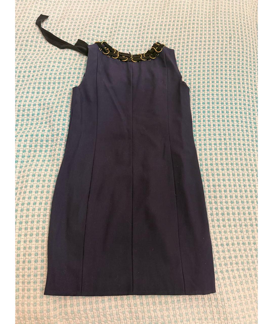 MOSCHINO Темно-синее шерстяное повседневное платье, фото 7