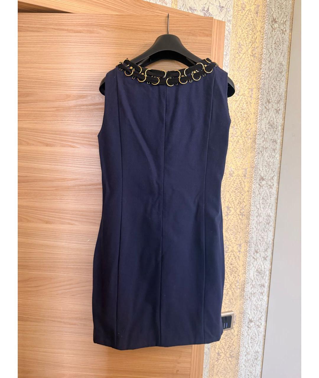 MOSCHINO Темно-синее шерстяное повседневное платье, фото 8
